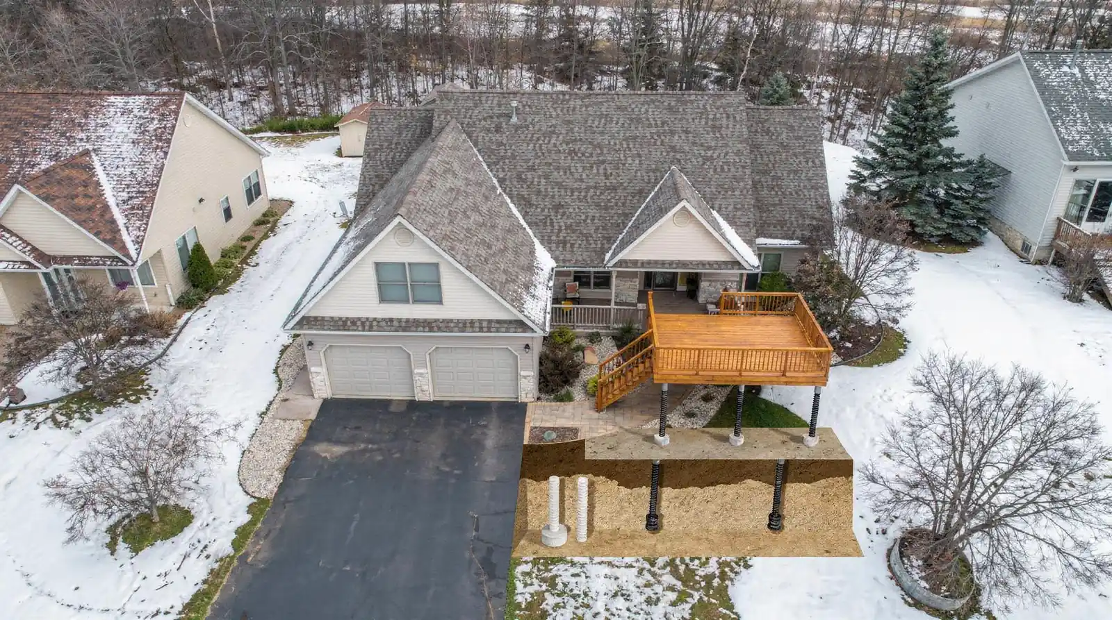 Heavy clay soil and deep freeze-thaw cycles in the Northland can tilt or warp